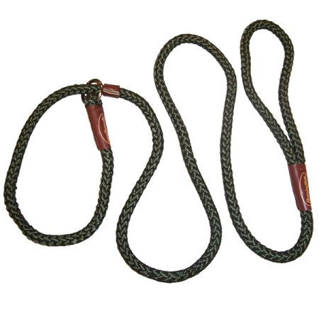 Coastal for Hunting Dogs Braided Rope РЕМИНГТОН РЫВКОВЫЙ ОШЕЙНИК-ПОВОДОК для собак, 1смХ1,8м, цвет зеленый