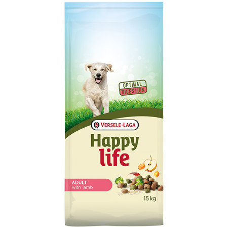 Happy Life Adult with Lamb ХЕППІ ЛАЙФ ЯГНЯ сухий преміум корм для собак середніх та великих порід, 15 кг