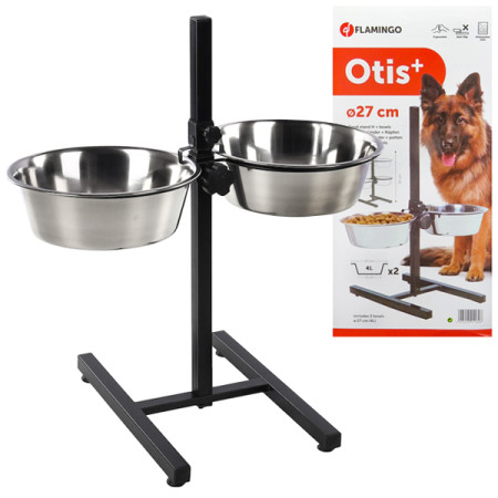 Flamingo Otis+ H-Stand L ФЛАМІНГО ОТІС+ миски для собак на штативі, 2х4л Flamingo Otis+ H-Stand L ФЛАМІНГО ОТІС+ миски для собак на штативі, 2х4л