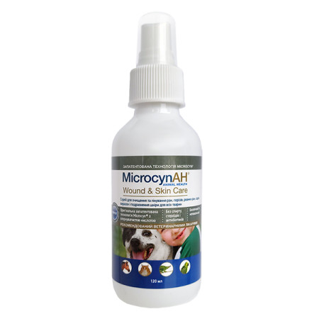 Microcyn Wound&Skin Care Spray МИКРОЦИН спрей для обработки ран и ухода за кожей всех видов животных,  0.12 л