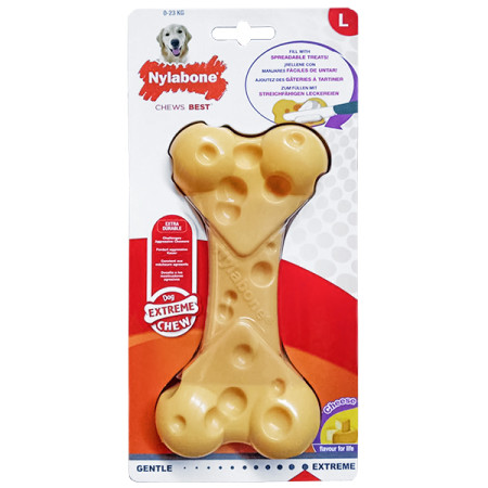 Nylabone Extreme Chew Cheese Bone НІЛАБОН СИРНА КІСТКА жувальна іграшка для собак, смак сиру, L Nylabone Extreme Chew Cheese Bone НІЛАБОН СИРНА КІСТКА жувальна іграшка для собак, смак сиру, L