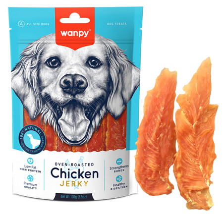 Wanpy Chicken Jerky ВАНПІ КУРЯЧЕ ФІЛЕ В’ЯЛЕНЕ ласощі для собак Wanpy Chicken Jerky ВАНПІ КУРЯЧЕ ФІЛЕ В’ЯЛЕНЕ ласощі для собак