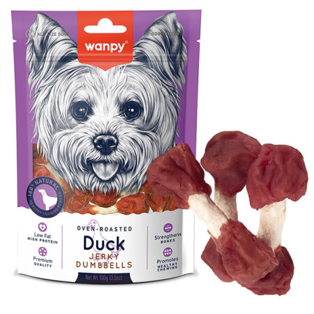 Wanpy Duck Jerky Dumbbells ВАНПІ КІСТКА-ГАНТЕЛЬ З В’ЯЛЕНОЮ КАЧКОЮ ласощі для собак Wanpy Duck Jerky Dumbbells ВАНПІ КІСТКА-ГАНТЕЛЬ З В’ЯЛЕНОЮ КАЧКОЮ ласощі для собак