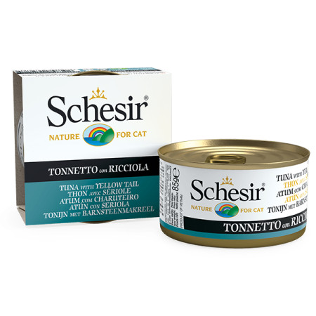 Schesir Tuna with Yellow Tail ШЕЗІР ТУНЕЦЬ З ЖОВТОХВОСТОМ в желе натуральні консерви для котів, вологий корм, банка 85г Schesir Tuna with Yellow Tail ШЕЗІР ТУНЕЦЬ З ЖОВТОХВОСТОМ в желе натуральні консерви для котів, вологий корм, банка 85г