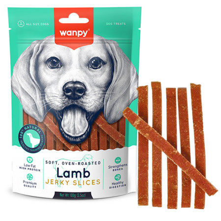 Wanpy Soft Lamb Jerky Slices ВАНПІ ФІЛЕ ЯГНЯ В’ЯЛЕНЕ СЛАЙСИ ласощі для собак Wanpy Soft Lamb Jerky Slices ВАНПІ ФІЛЕ ЯГНЯ В’ЯЛЕНЕ СЛАЙСИ ласощі для собак