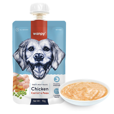 Wanpy Chicken Carrot & Pea ВАНПІ КРЕМ-ПЮРЕ КУРКА З МОРКВОЮ рідкий корм для собак Wanpy Chicken Carrot & Pea ВАНПІ КРЕМ-ПЮРЕ КУРКА З МОРКВОЮ рідкий корм для собак