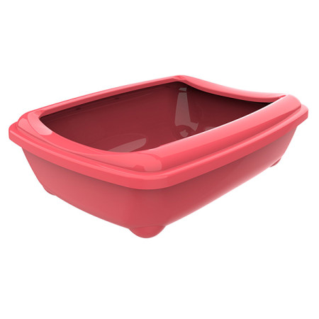 Moderna Arist-O-Tray Medium МОДЕРНА АРИСТ-О-ТРЭЙ МЕДИУМ туалет с бортиком лоток для котов, 43х31х12см, цвет коралловый	