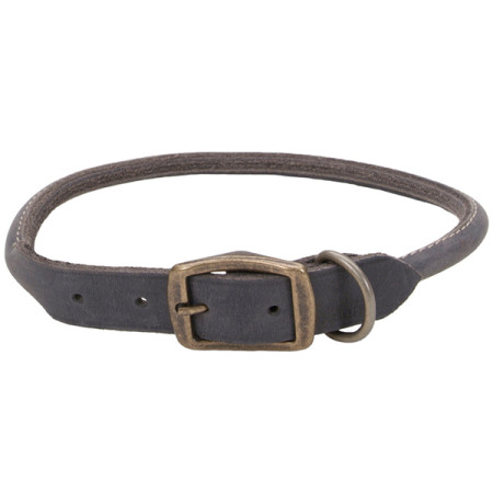 Coastal Circle-T Round Dog Collar КОСТАЛ СЕРКЛ-Т круглый кожаный ошейник для собак, 1х40см, цвет серый