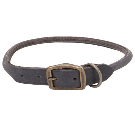 Coastal Circle-T Round Dog Collar КОСТАЛ СЕРКЛ-Т круглый кожаный ошейник для собак, 1.2х50см, цвет серый