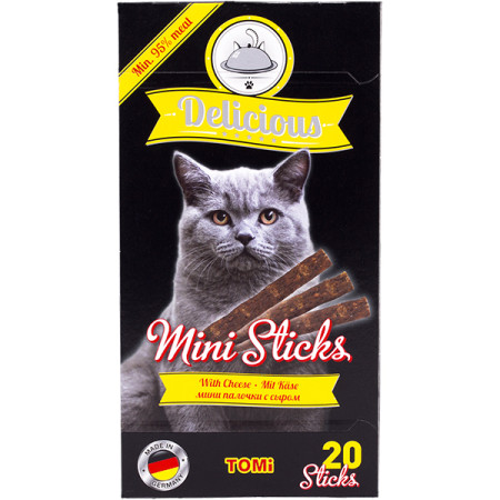 TOMi Delicious Mini Sticks Cheese ТОМІ ДІЛІШЕС СИР ласощі для котів TOMi Delicious Mini Sticks Cheese ТОМІ ДІЛІШЕС СИР ласощі для котів