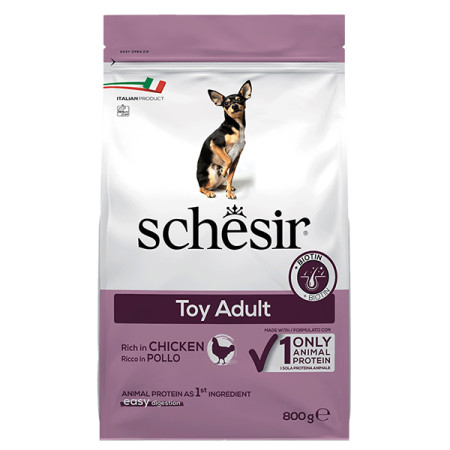 Schesir Dog Toy Adult ШЕЗІР ДОРОСЛИЙ ТОЙ КУРКА сухий монопротеїновий корм для собак міні порід, 800 г