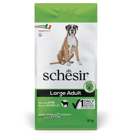 Schesir Dog Large Adult Lamb ШЕЗІР ДОРОСЛИЙ ВЕЛИКИХ ЯГНЯ сухий монопротеїновий корм для собак великих порід, 12 кг