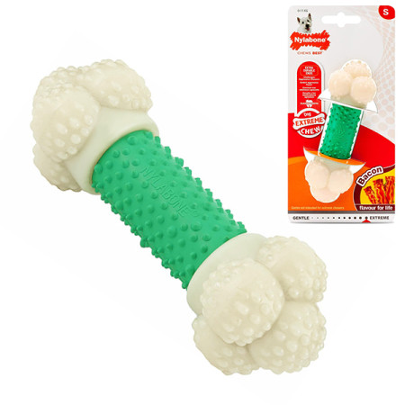 Nylabone Extreme Chew Double Action НІЛАБОН ПОДВІЙНА ДІЯ жувальна іграшка для собак, смак бекону, S Nylabone Extreme Chew Double Action НІЛАБОН ПОДВІЙНА ДІЯ жувальна іграшка для собак, смак бекону, S