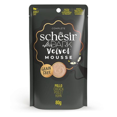 Schesir After Dark Chicken ШЕЗІР КУРКА мус, натуральні консерви для котів, пауч 80г Schesir After Dark Chicken ШЕЗІР КУРКА мус, натуральні консерви для котів, пауч 80г