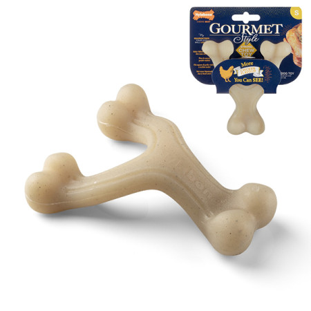 Nylabone Gourmet Wishbone Chicken НІЛАБОН ГУРМЕ ПОТРІЙНА КІСТКА жувальна іграшка для собак, смак курки Nylabone Gourmet Wishbone Chicken НІЛАБОН ГУРМЕ ПОТРІЙНА КІСТКА жувальна іграшка для собак, смак курки