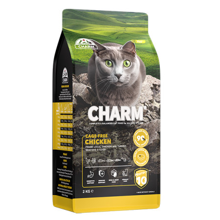 Charm Cage-Free Chicken ЧАРМ КУРИЦА СВОБОДНОГО ВЫГУЛА сухой беззерновой холистик корм для котов, 2 кг