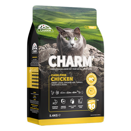 Charm Cage-Free Chicken ЧАРМ КУРИЦА СВОБОДНОГО ВЫГУЛА сухой беззерновой холистик корм для котов, 5.4 кг