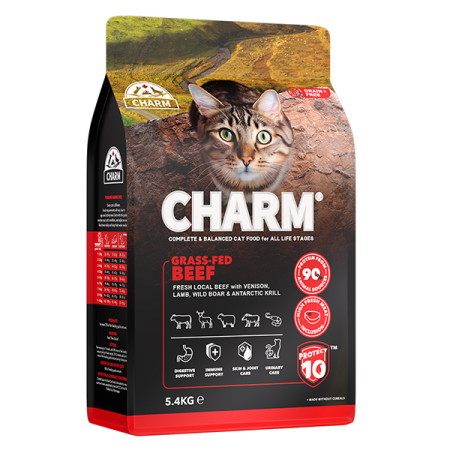 Charm Grass-Fed Beef ЧАРМ БЫЧКИ ВЫКОРМЛЕННЫЕ НА ТРАВЕ сухой беззерновой холистик корм для котов, 5.4 кг