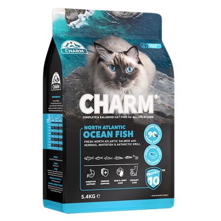 Charm North Atlantic Ocean Fish ЧАРМ СЕВЕРОАТЛАНТИЧЕСКАЯ РЫБА сухой беззерновой холистик корм для котов, 5.4 кг