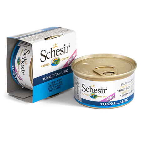 Schesir Kitten Tuna with Aloe ШЕЗІР ТУНЕЦЬ З АЛОЕ в желе натуральні консерви для кошенят, вологий корм, банка 85г Schesir Kitten Tuna with Aloe ШЕЗІР ТУНЕЦЬ З АЛОЕ в желе натуральні консерви для кошенят, вологий корм, банка 85г