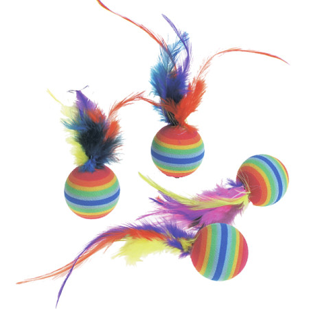 Flamingo Rainbow Ball ФЛАМІНГО РАЙДУЖНИЙ М’ЯЧ з пір’ям, іграшка для котів, 4шт. Flamingo Rainbow Ball ФЛАМІНГО РАЙДУЖНИЙ М’ЯЧ з пір’ям, іграшка для котів, 4шт.