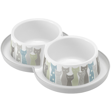 Moderna Double Trendy Dinner Maasai МОДЕРНА МАСАИ двойная миска для котов, 2х350мл Moderna Double Trendy Dinner Maasai МОДЕРНА МАСАИ двойная миска для котов, 2х350мл