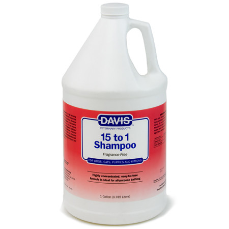 Davis 15 to 1 Shampoo Fragrance-Free ДЭВИС 15:1 шампунь без запаха для собак и котов, концентрат