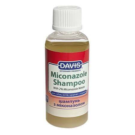 Davis Miconazole Shampoo ДЭВИС МИКОНАЗОЛ шампунь с 2% нитратом миконазола для собак и котов с заболеваниями кожи, 0.05 л