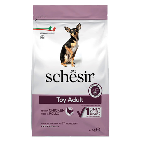 Schesir Dog Toy Adult ШЕЗІР ДОРОСЛИЙ ТОЙ КУРКА сухий монопротеїновий корм для собак міні порід, 2 кг