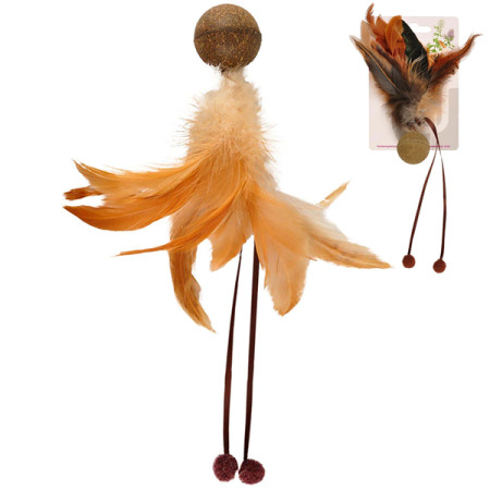 Flamingo Catnip Ball & Feather ФЛАМІНГО М’ЯЧ З ПІР’ЯМ іграшка з котячою м’ятою для котів Flamingo Catnip Ball & Feather ФЛАМІНГО М’ЯЧ З ПІР’ЯМ іграшка з котячою м’ятою для котів