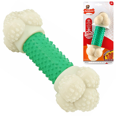 Nylabone Extreme Chew Double Action НІЛАБОН ПОДВІЙНА ДІЯ жувальна іграшка для собак, смак бекону, M Nylabone Extreme Chew Double Action НІЛАБОН ПОДВІЙНА ДІЯ жувальна іграшка для собак, смак бекону, M