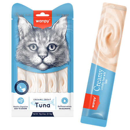 Wanpy Creamy Lickable Treats Tuna ВАНПІ ТУНЕЦЬ рідкі ласощі для котів Wanpy Creamy Lickable Treats Tuna ВАНПІ ТУНЕЦЬ рідкі ласощі для котів