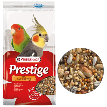 Versele-Laga Prestige Big Parakeet ВЕРСЕЛЕ-ЛАГА ПРЕСТИЖ СРЕДНИЙ ПОПУГАЙ зерновая смесь с орехами, корм для средних попугаев, 1 кг Versele-Laga Prestige Big Parakeet ВЕРСЕЛЕ-ЛАГА ПРЕСТИЖ СРЕДНИЙ ПОПУГАЙ зерновая смесь с орехами, корм для средних попугаев, 1 кг