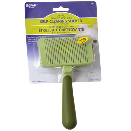 Safari Self-Cleaning Brush САФАРІ ПУХОДЕРКА СЛІКЕР з самоочищенням для собак та котів (середня)