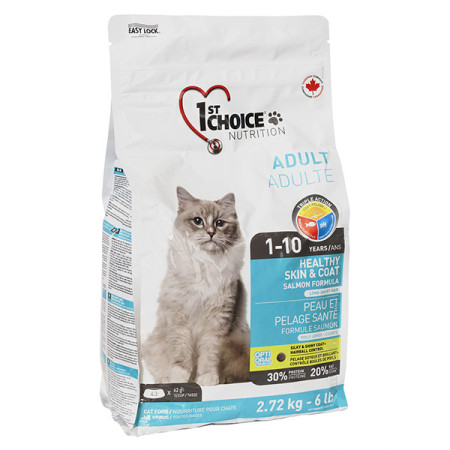 1st Choice Adult Healthy Skin&Coat ФЕСТ ЧОЙС ХЕЛЗИ ЛОСОСЬ сухой суперпремиум корм для котов, 2.72 кг
