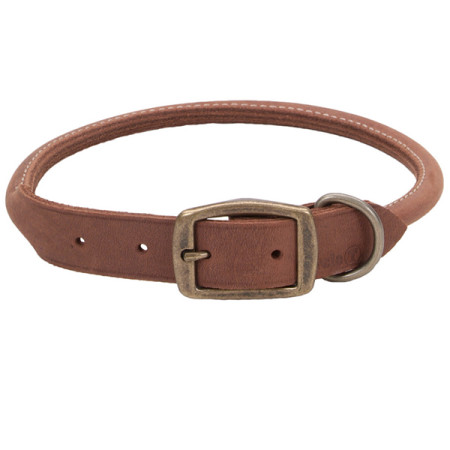 Coastal Circle-T Round Dog Collar КОСТАЛ СЕРКЛ-Т круглый кожаный ошейник для собак, 1.2х50см, цвет шоколадный
