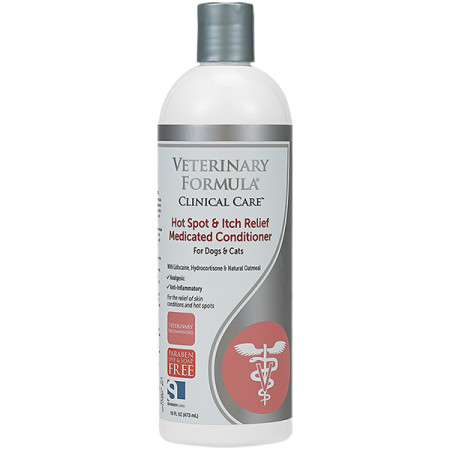 Veterinary Formula Hot Spot&Itch Relief Medicated Conditioner ВЕТЕРИНАРНА ФОРМУЛА АНТИАЛЕРГЕННИЙ КОНДИЦІОНЕР для собак і котів, болезаспокійливий і протизапальний, з лідокаїном, гідрокортизоном, 0.473 л Veterinary Formula Hot Spot&Itch Relief Medicated Conditioner ВЕТЕРИНАРНА ФОРМУЛА АНТИАЛЕРГЕННИЙ КОНДИЦІОНЕР для собак і котів, болезаспокійливий і протизапальний, з лідокаїном, гідрокортизоном, 0.473 л