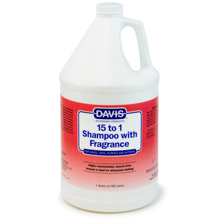 Davis 15 to 1 Shampoo With Fragrance ДЭВИС 15:1 шампунь с ароматом для собак, котов, концентрат, 3.8 л