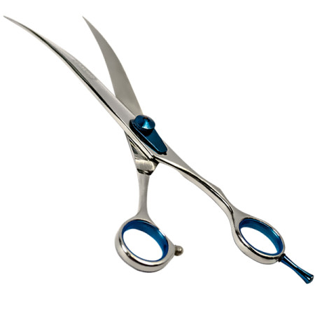 Davis Extreme Edge BLUE Curved ДЭВИС ЭКСТРИМ ЭДЖ изогнутые ножницы для стрижки собак, 21,6 см