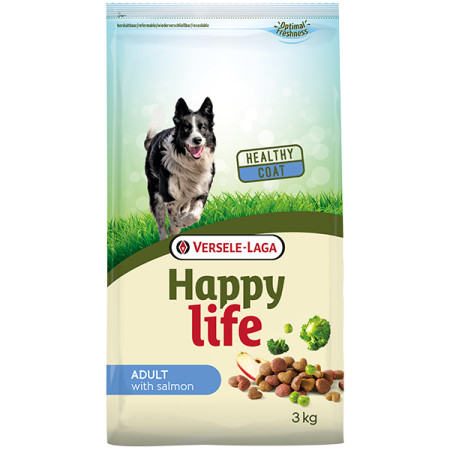 Happy Life Adult with Salmon ХЕППІ ЛАЙФ ЛОСОСЬ сухий преміум корм для собак усіх порід, 3 кг