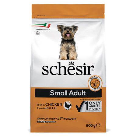 Schesir Dog Small Adult Chicken ШЕЗІР ДОРОСЛИЙ МАЛИХ КУРКА сухий монопротеїновий корм для собак малих порід, 800 г