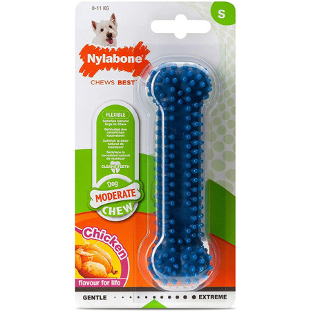Nylabone Moderate Chew Dental Bone НІЛАБОН ДЕНТАЛ БОУН жувальна іграшка для собак, смак курки, S Nylabone Moderate Chew Dental Bone НІЛАБОН ДЕНТАЛ БОУН жувальна іграшка для собак, смак курки, S