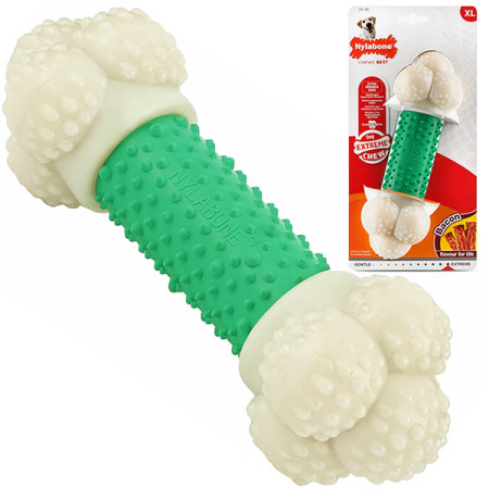 Nylabone Extreme Chew Double Action НІЛАБОН ПОДВІЙНА ДІЯ жувальна іграшка для собак, смак бекону, XL Nylabone Extreme Chew Double Action НІЛАБОН ПОДВІЙНА ДІЯ жувальна іграшка для собак, смак бекону, XL