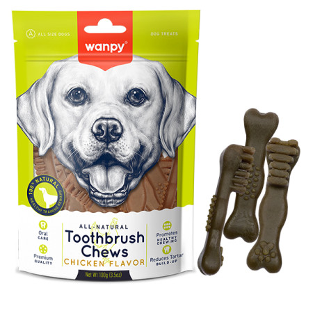 Wanpy Toothbrush Chews Chicken ВАНПІ ЗУБНА ЩІТКА жувальні ласощі зі смаком курки для собак Wanpy Toothbrush Chews Chicken ВАНПІ ЗУБНА ЩІТКА жувальні ласощі зі смаком курки для собак