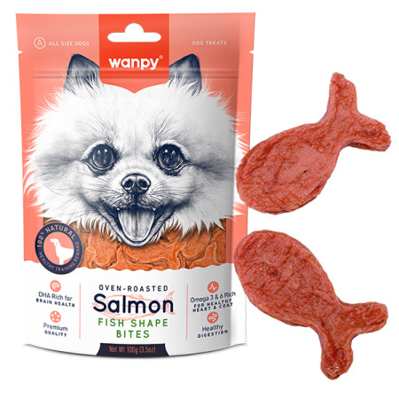 Wanpy Salmon Fish Shape Bites ВАНПІ ШМАТОЧКИ ЛОСОСЯ РИБКИ ласощі для собак Wanpy Salmon Fish Shape Bites ВАНПІ ШМАТОЧКИ ЛОСОСЯ РИБКИ ласощі для собак