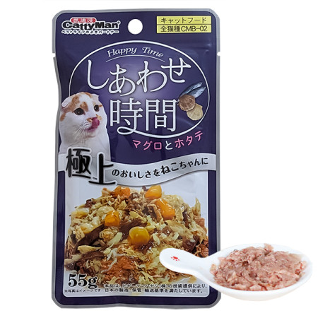 CattyMan Tuna Bonito Scallop КЭТТИМЕН ТУНЕЦ МАКРЕЛЬ И МОРСКОЙ ГРЕБЕШОК в желе влажный корм, консервы для котов, пауч 55г CattyMan Tuna Bonito Scallop КЭТТИМЕН ТУНЕЦ МАКРЕЛЬ И МОРСКОЙ ГРЕБЕШОК в желе влажный корм, консервы для котов, пауч 55г