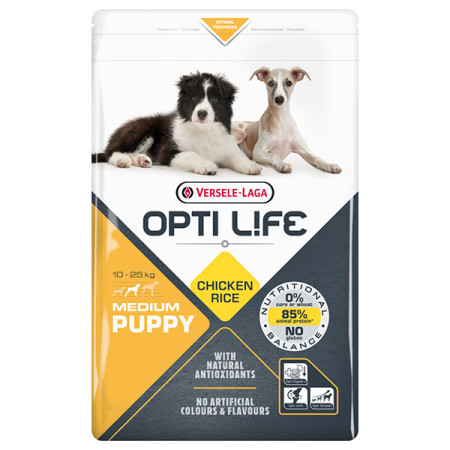 Opti Life Puppy Medium ОПТІ ЛАЙФ ЦУЦЕНЯ СЕРЕДНІХ сухий суперпреміум корм для цуценят середніх порід, 2.5 кг