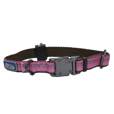 Coastal K9 Explorer Collar КОСТАЛ К9 ЭКСПЛОРЕР светоотражающий ошейник для собак, 1.6х20-30см, цвет розовый