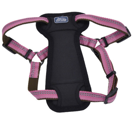 Coastal K9 Explorer Harness КОСТАЛ К9 ЭКСПЛОРЕР светоотражающая шлея с нагрудником для собак 2.3-4.5кг, цвет розовый