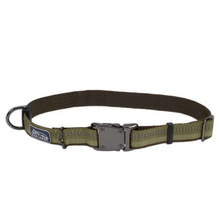 Coastal K9 Explorer Collar КОСТАЛ К9 ЭКСПЛОРЕР светоотражающий ошейник для собак, 2.5х30-46см, цвет папоротник